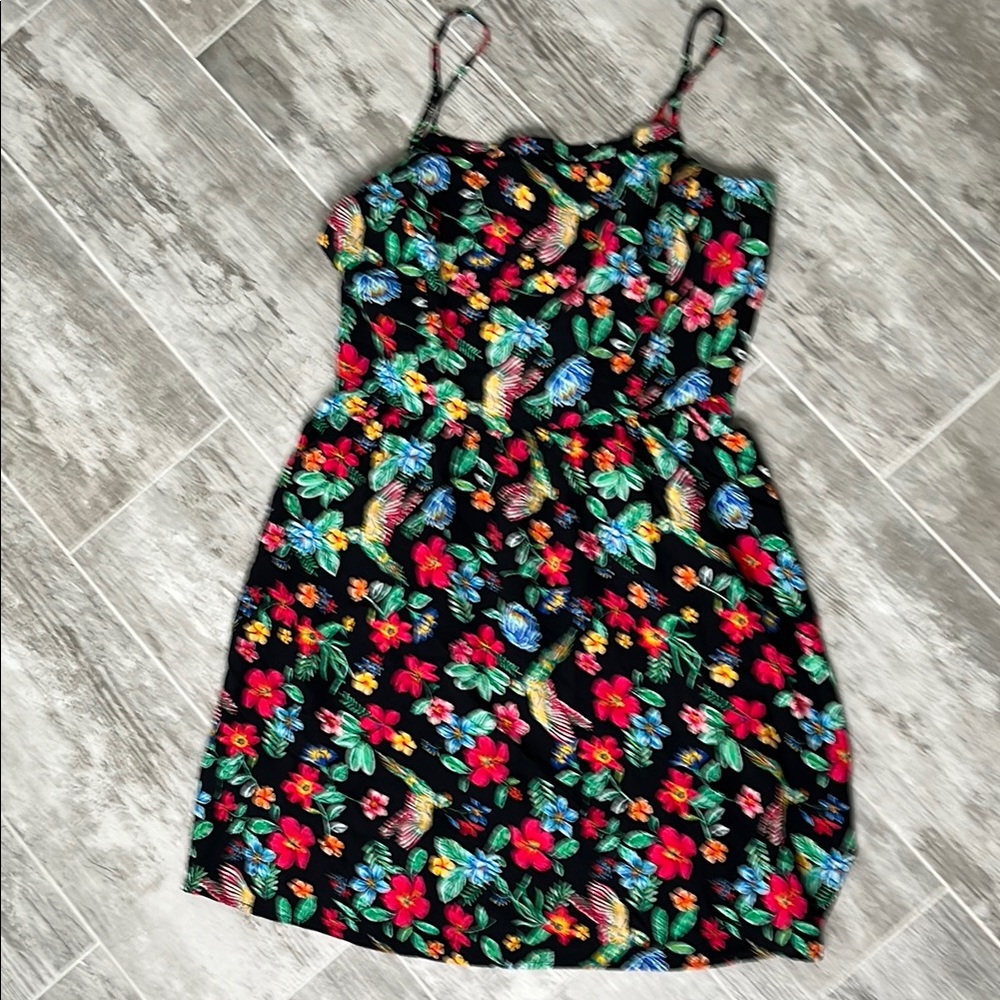 Floral Black Mini Dress
